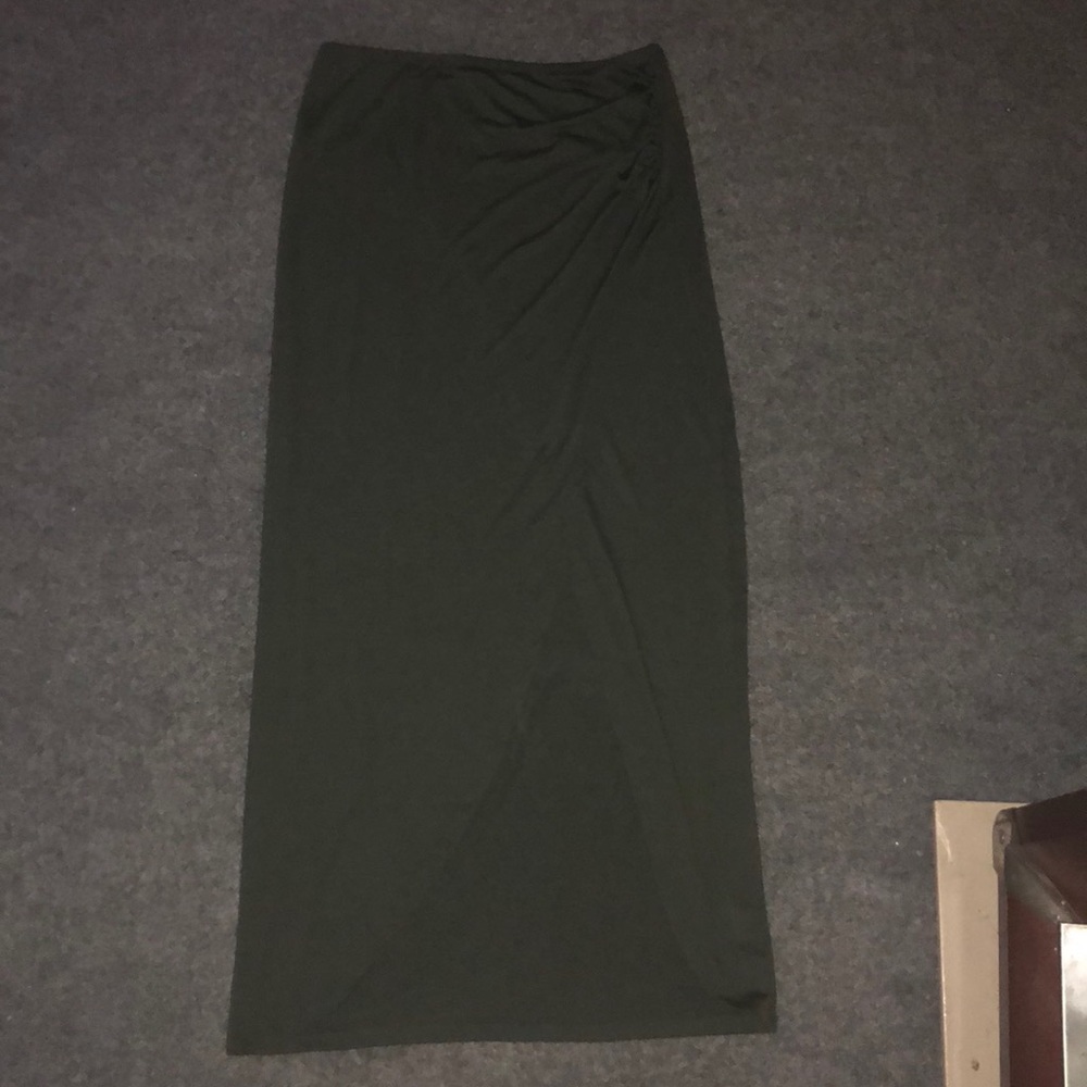 Dark green maxi skirt